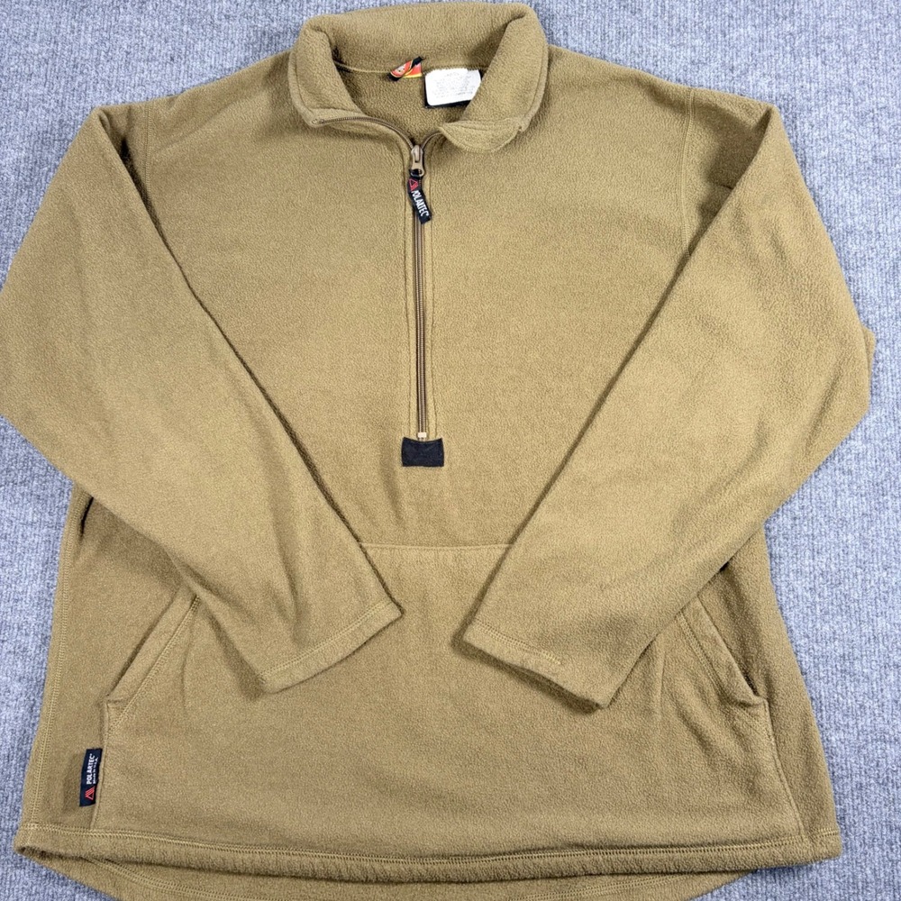 Peckham‎ USMC Polartec Fleece Pullover Mens Large Coyote Brown 1/4 Zip Military